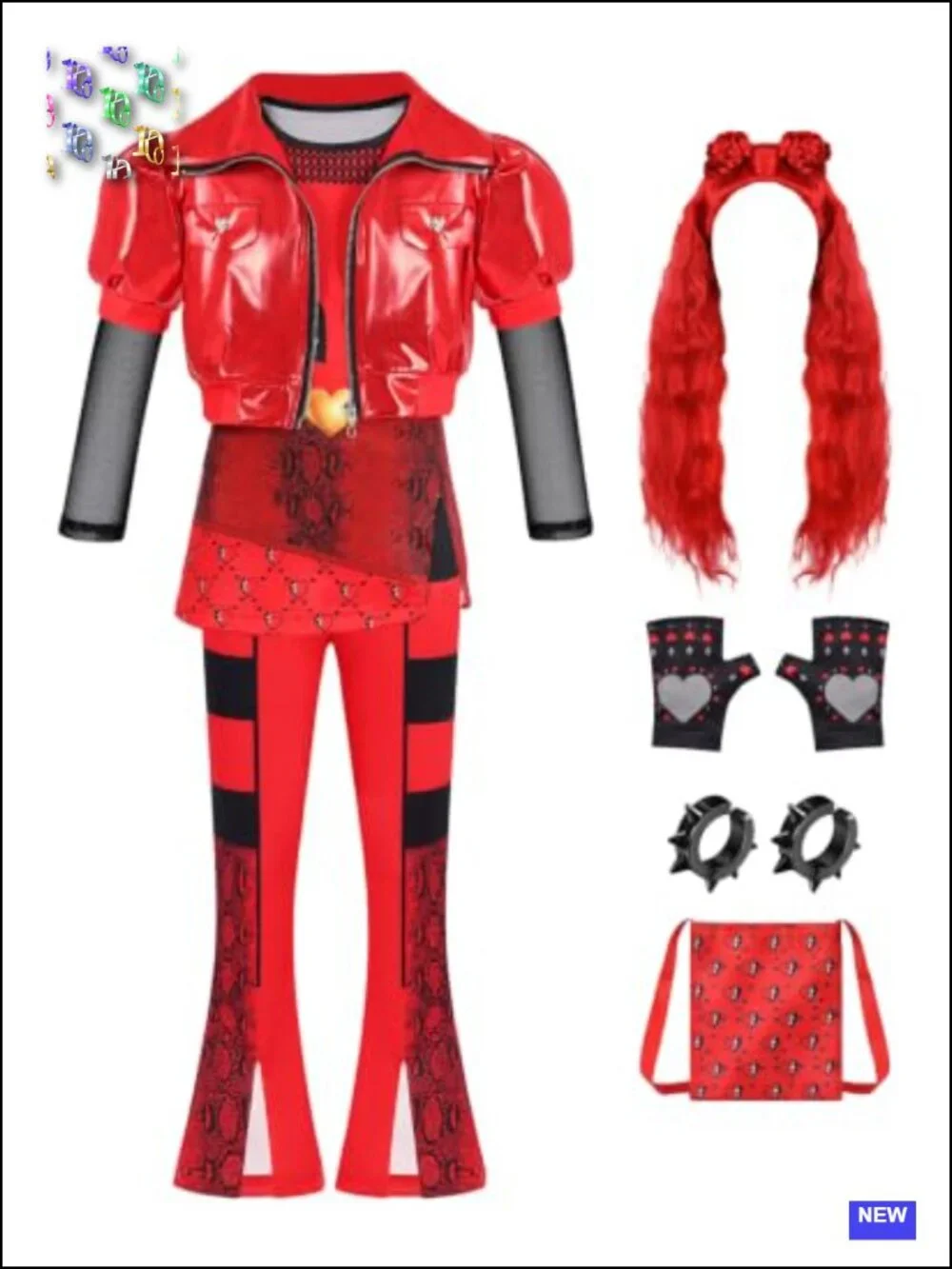Girls Rock Princess Costume Set with Wig and Accessories